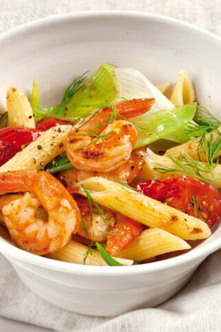 Penne mit Tomatengarnelen Penne mit Tomatengarnelen