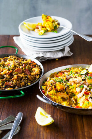 Gemüse-Paella mit Meeresfrüchten Gemüse-Paella mit Meeresfrüchten