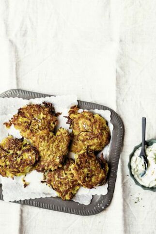 Steckrüben-Puffer mit Orangenschaum Steckrüben-Puffer mit Orangenschaum