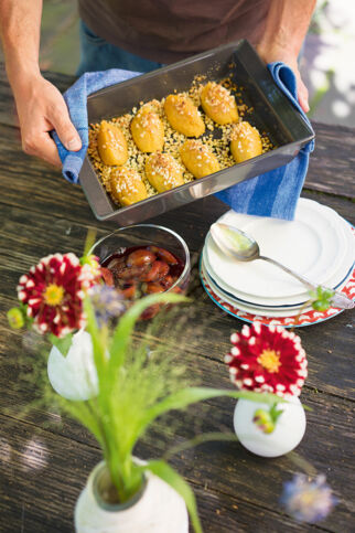 Polentanocken mit Zwetschgenkompott Polentanocken mit Zwetschgenkompott