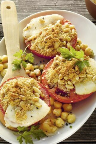 Ofentomaten mit Pinienkernkruste Ofentomaten mit Pinienkernkruste