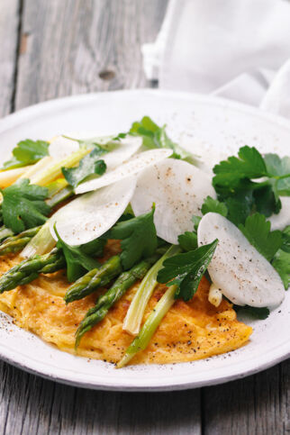 Frühlingsomelett mit grünem Spargel Frühlingsomelett mit grünem Spargel