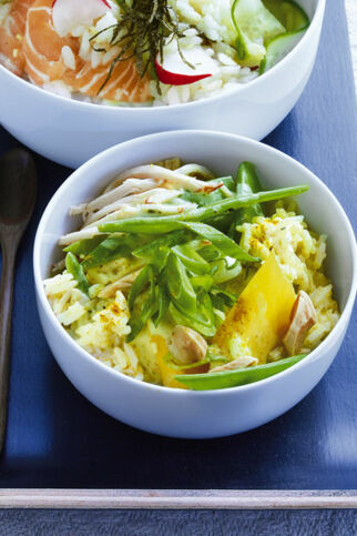 Curry-Reissalat mit Pute