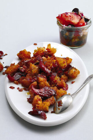 Geröstete Brotkrumen mit Chorizo