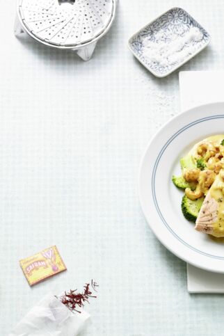 Gedämpfter Fisch mit Safran Gedämpfter Fisch mit Safran