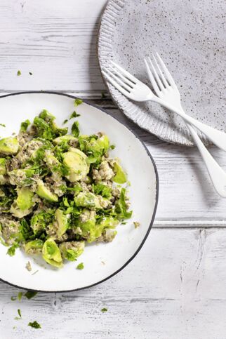 Linsen-Rosenkohl-Pfanne Linsen-Rosenkohl-Pfanne