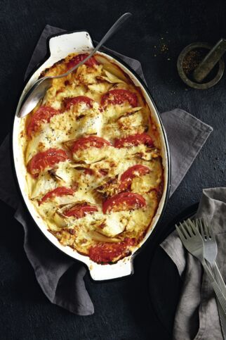 Chicoréegratin mit Kokos-Limetten-Kruste Chicoréegratin mit Kokos-Limetten-Kruste