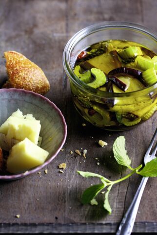 Geröstete Auberginen in Olivenöl Geröstete Auberginen in Olivenöl