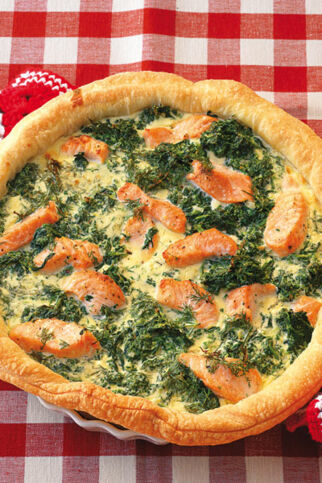 Quiche mit Spinat und Lachs