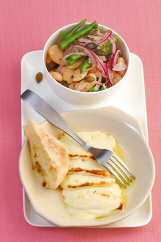 Bohnensalat mit Halloumi Bohnensalat mit Halloumi