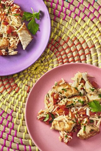 Kräuter-Tomaten-Reis mit Pute Kräuter-Tomaten-Reis mit Pute