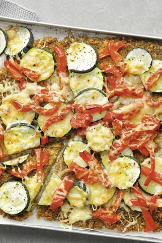 Grünkernpizza mit Bergkäse Grünkernpizza mit Bergkäse