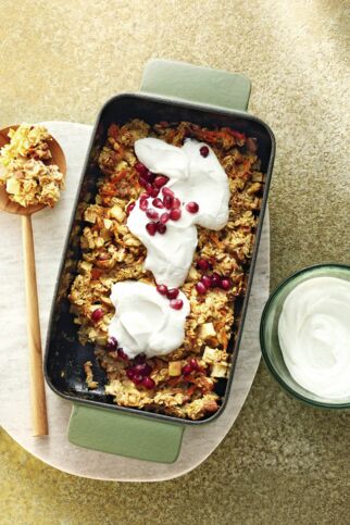 Möhren-Apfel-Oatmeal aus dem Backofen