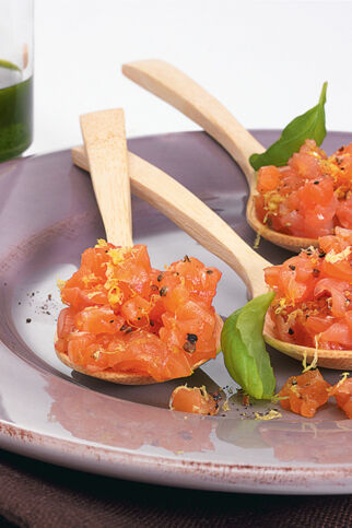 Lachstatar mit Pistou Lachstatar mit Pistou