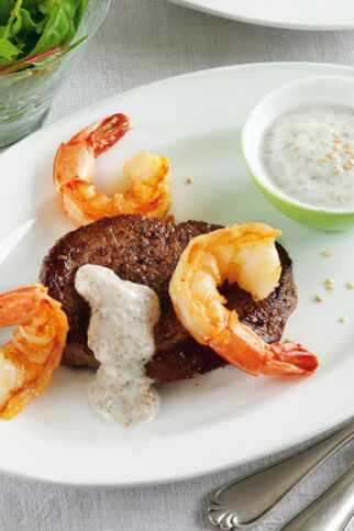 Surf & Turf mit Sesamjoghurt