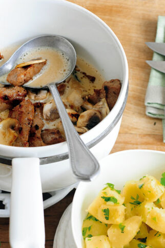 Kalbsgeschnetzeltes mit Pilzen Kalbsgeschnetzeltes mit Pilzen