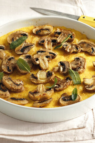 Polenta-Schnitten mit Pilzen