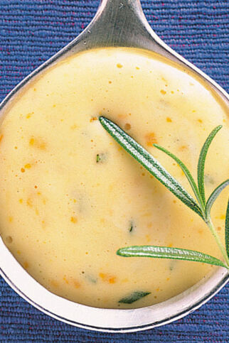 Rosmarin-Hollandaise zu Spargel
