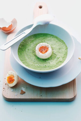 Spinatsuppe mit Wachsweichem Ei