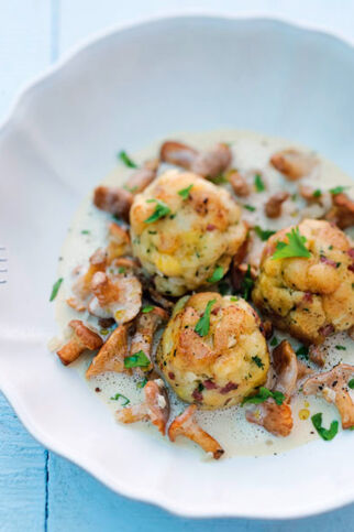 Pilzragout mit Speckknödel