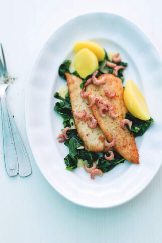 Scholle mit Spinat und Krabben Scholle mit Spinat und Krabben