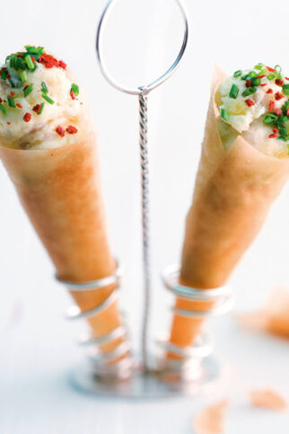Räucherforellencreme im Strudelteig-Cornetto