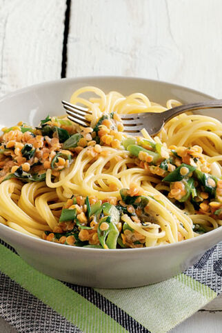 Spaghetti mit Linsensauce