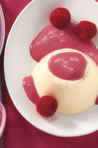 Panna cotta mit Himbeersauce Panna cotta mit Himbeersauce