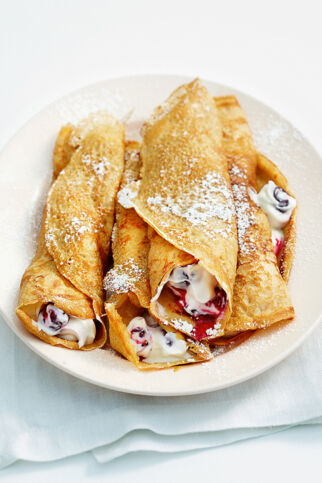 Gefüllte Espresso-Crêpes