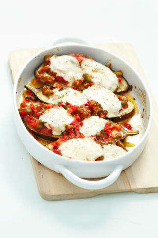 Auberginenschnitzel mit Paprika Auberginenschnitzel mit Paprika