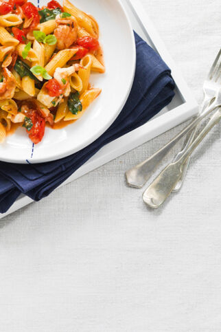 Penne mit Riesengarnelen Penne mit Riesengarnelen