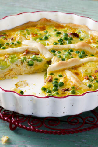 Erbsen-Quiche mit Joghurtguss
