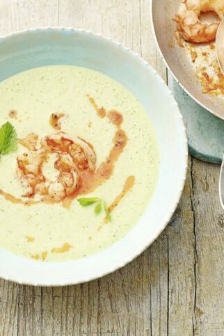 Gurkensuppe mit Garnelen Gurkensuppe mit Garnelen