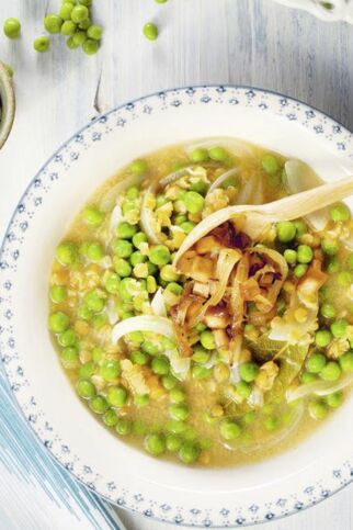 Erbsen-Linsen-Eintopf mit Tofuzwiebeln Erbsen-Linsen-Eintopf mit Tofuzwiebeln