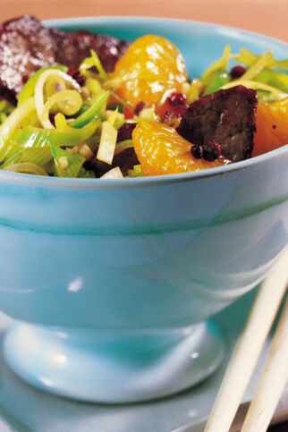 Rindfleisch mit Mandarinen Rindfleisch mit Mandarinen