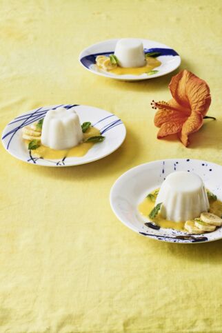 Kokos-Pannacotta mit Pandanus Kokos-Pannacotta mit Pandanus