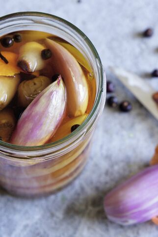 Schalotten mit Sherryessig Schalotten mit Sherryessig