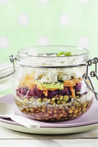 Linsensalat im Glas Linsensalat im Glas