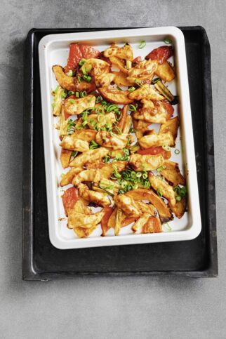 Chili-Erdnuss-Hähnchen vom Blech Chili-Erdnuss-Hähnchen vom Blech