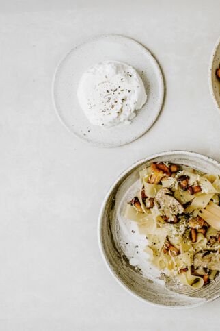 Pappardelle mit Pilzen und Ricotta Pappardelle mit Pilzen und Ricotta