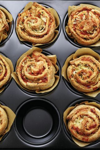 Gerollte Pizza-Scones Gerollte Pizza-Scones