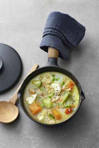 Kürbis-Fisch-Topf mit Natur-Reis Kürbis-Fisch-Topf mit Natur-Reis