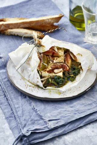 Feta-Päckchen mit Spinat und Feigen Feta-Päckchen mit Spinat und Feigen