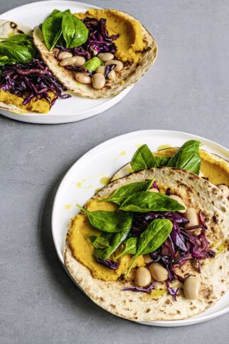 Wraps mit Bohnen und Rotkohl Wraps mit Bohnen und Rotkohl