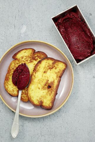French Toast mit Fruchtsorbet French Toast mit Fruchtsorbet
