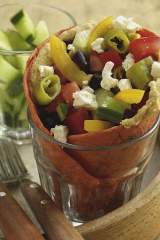 Griechische Bauernsalat-Wraps