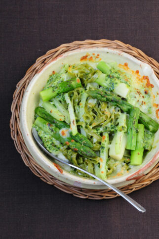 Grüner Nudelauflauf