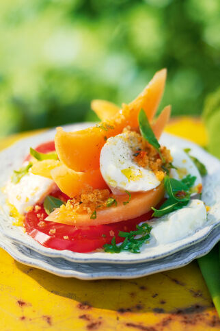 Melonensalat mit Büffelmozzarella Melonensalat mit Büffelmozzarella