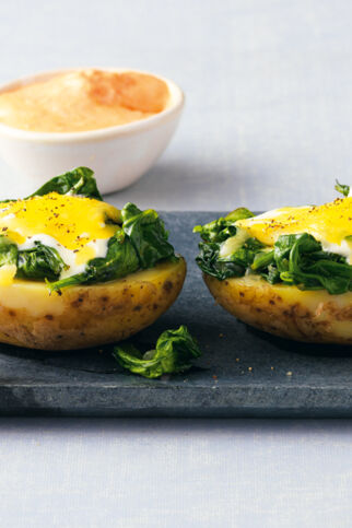 Backkartoffeln mit Spinat Backkartoffeln mit Spinat