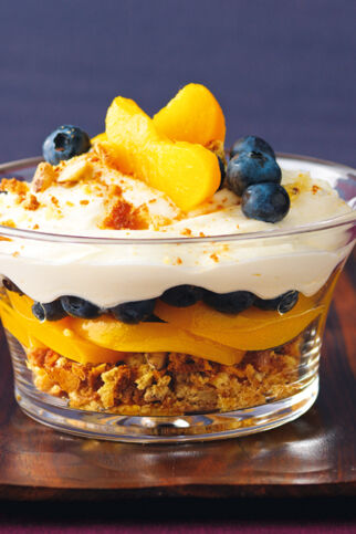 Pfirsich-Schichtspeise Pfirsich-Schichtspeise